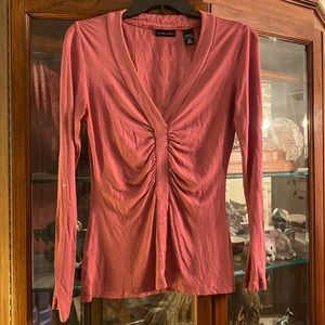 Women's New York & Company Long Sleeve V-Neck Shirt Size XS